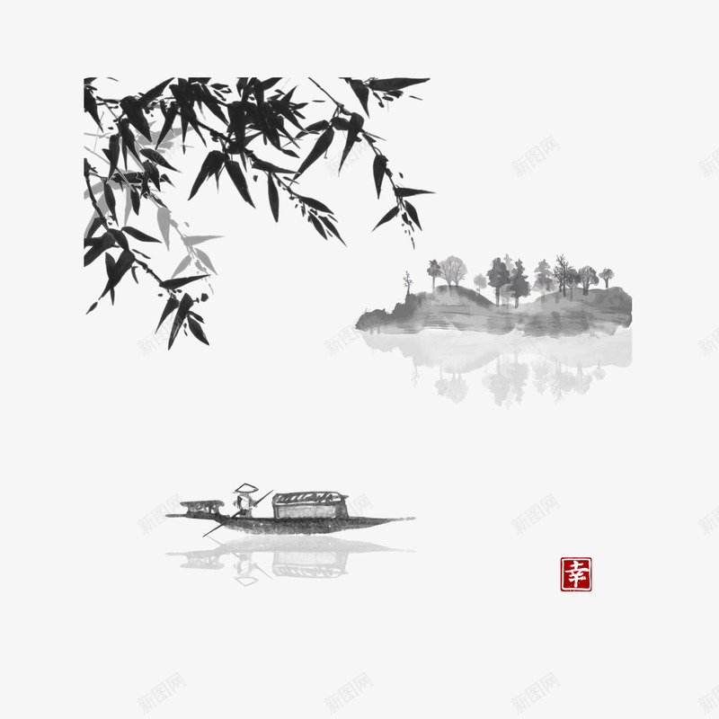 中国古风水墨山水免扣透明插画后期美化PS设计216png免抠素材_88icon https://88icon.com 中国 古风 水墨 山水 免扣 透明 插画 后期 美化 PS 设计