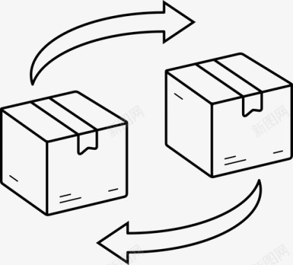退货换货换货包裹退货图标