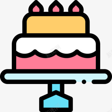 生日蛋糕背景生日蛋糕生日151直系颜色图标