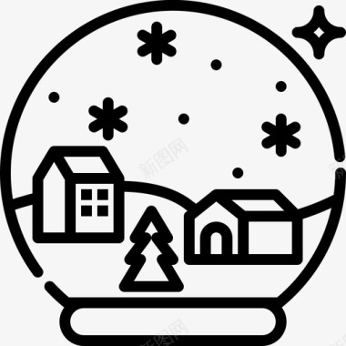 雪水晶球装饰冬天图标
