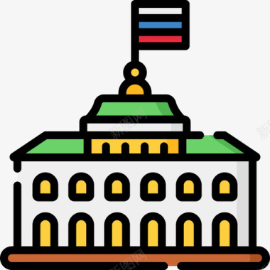 宫殿俄罗斯40线性颜色图标