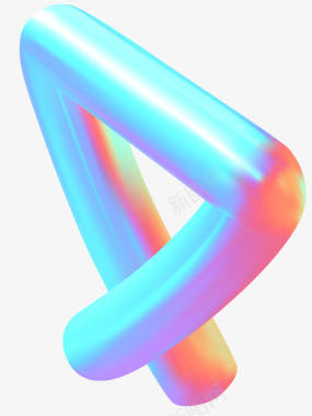 3d霓虹渐变不规则3D立体图形图免扣几何抽象概念不规则图标
