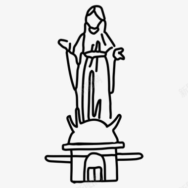 圣克里斯托瓦尔山智利素描图标