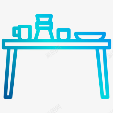 高脚桌咖啡桌家具及装饰3线性坡度图标