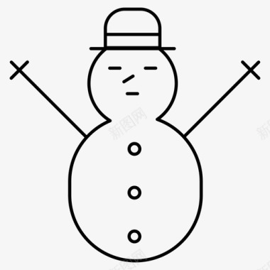 冬天的雪人雪人圣诞节节日图标
