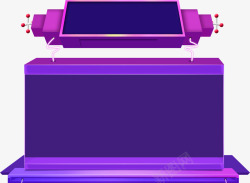 天猫淘宝首页立体画框紫色漂浮物素材