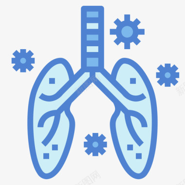 肺部病毒传播101蓝色图标
