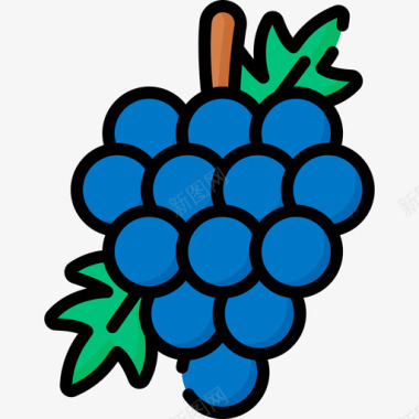夏日饮料正宗的葡萄12种葡萄和饮料图标