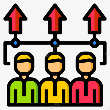 营销团队协作团队数字营销197线性颜色图标