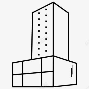 商务楼摩天大楼城市办公楼图标