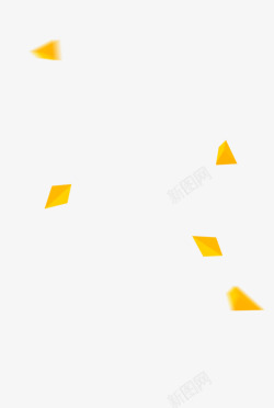 黄色三维小三角形背景漂浮物素材