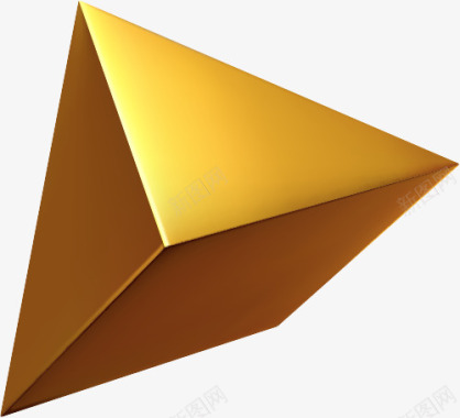 金色抽象装饰画金色立体3D图形图免扣几何抽象概念不规则图形Abs图标