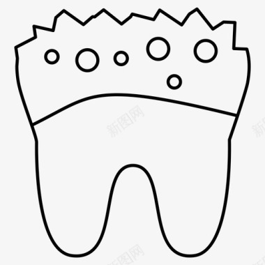 矢量牙洞牙牙医脏牙图标