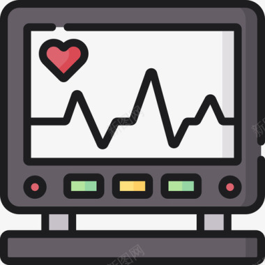 心电图心电图保健35线性颜色图标