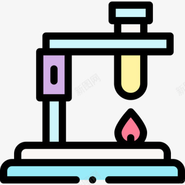 化学研究试管试管84实验室线性颜色图标
