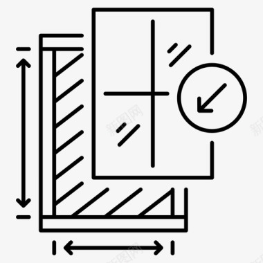 安装窗户安装室内安装窗户测量图标