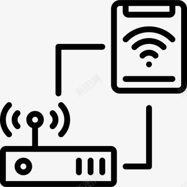 热点智能电视软件图标智能手机和路由器wifi热点互联网图标