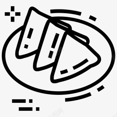 萨莫萨盘子快餐垃圾食品图标