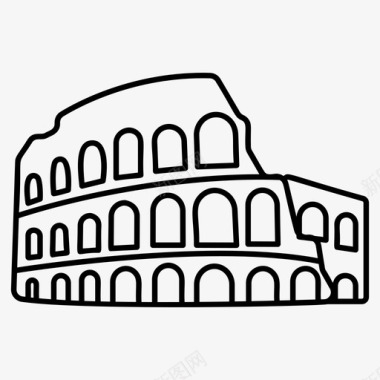罗马斗兽场意大利地标世界奇观图标