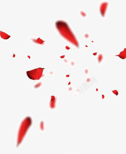 红色漂浮玫瑰花瓣素材