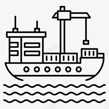 运输煤炭散货船货船物流船图标