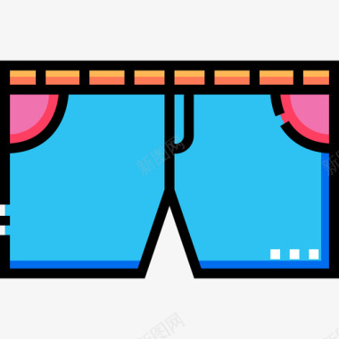 UI图标裤子夏季192线性颜色图标