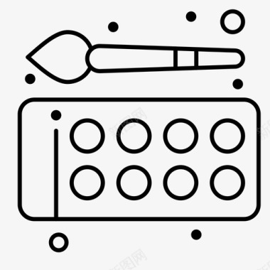 绘画书法回到学校色彩绘画图标