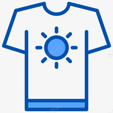 运动休闲T恤T恤夏季21蓝色图标