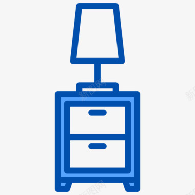 装饰床头柜家具和装饰4蓝色图标