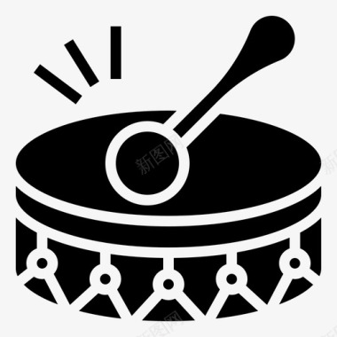 木棉手鼓庆祝鼓图标