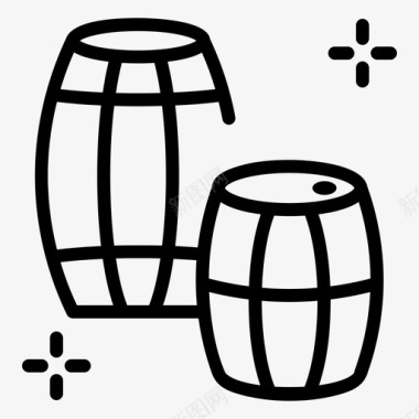 酒桶葡萄酒商店图标