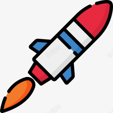小火箭火箭俄罗斯40线性颜色图标