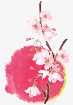 创意粉色海棠手绘花卉动植物壁纸动植物壁纸素材