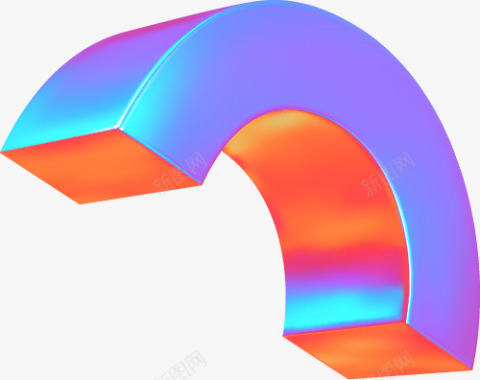 抽象图形素材全息渐变不规则3D立体图形图免扣几何抽象概念不规则图标