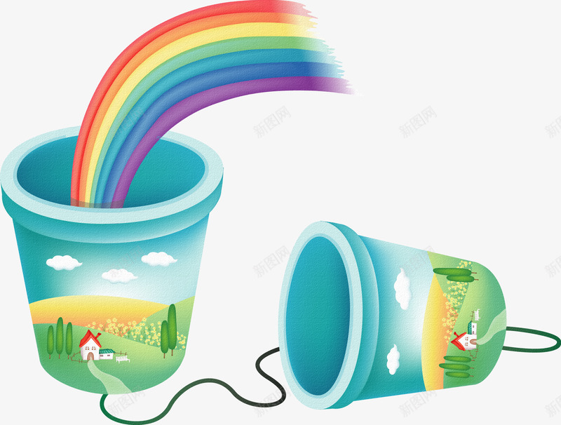 卡通彩虹卡通植物免扣透明夏季免扣画png免抠素材_88icon https://88icon.com 免扣 卡通 夏季 彩虹 植物 透明
