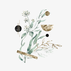 水彩唯美复古欧式古希腊雕塑婚礼请柬装饰花卉17水彩素材