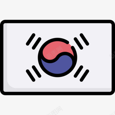 韩国18面直纹彩旗图标