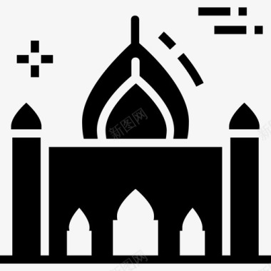 清真寺建筑伊斯兰建筑宗教场所图标