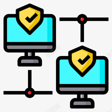 网络图标网络安全144线性颜色图标
