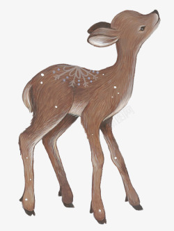 水彩手绘梦幻麋鹿小鹿免扣透明119水彩手绘梦幻麋鹿素材