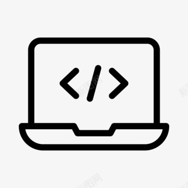 笔记本电脑编码开发编程图标
