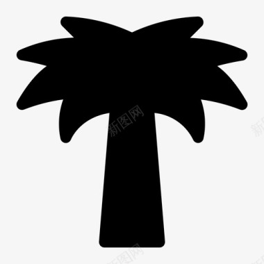 椰树椰子树沙滩图标