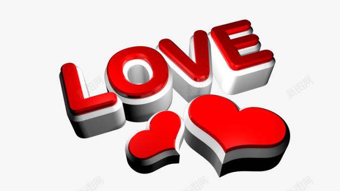 love红色爱心元素图标