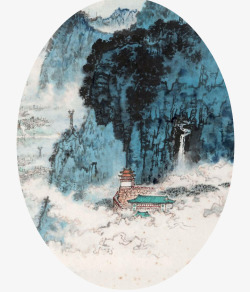 中国古风水墨山水免扣透明插画后期美化PS设计264素材