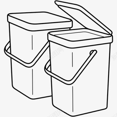 垃圾分类生态垃圾桶图标
