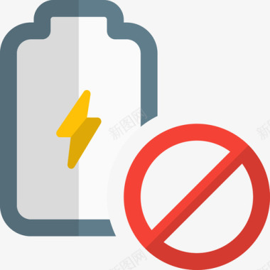 电池禁止电池和电源3没电图标