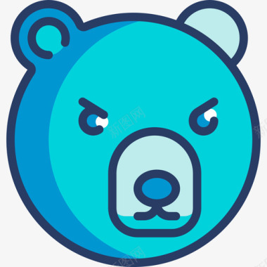 动物灰熊动物106线性颜色图标