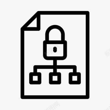 锁定文件锁定网络保护安全图标