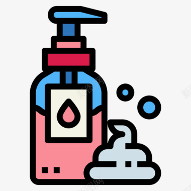 化妆液体肥皂化妆品17线性颜色图标