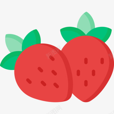 饮料酒水草莓夏季食品和饮料10平板图标